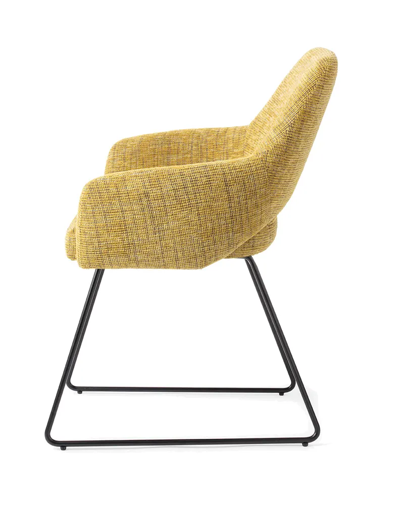Yanai Esszimmerstuhl von Jesper Home in Lemon Lines, Slide, Schwarz, Ansicht 2