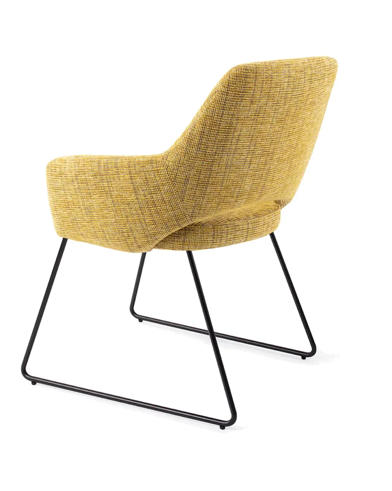 Yanai Esszimmerstuhl von Jesper Home in Lemon Lines, Slide, Schwarz, Ansicht 4