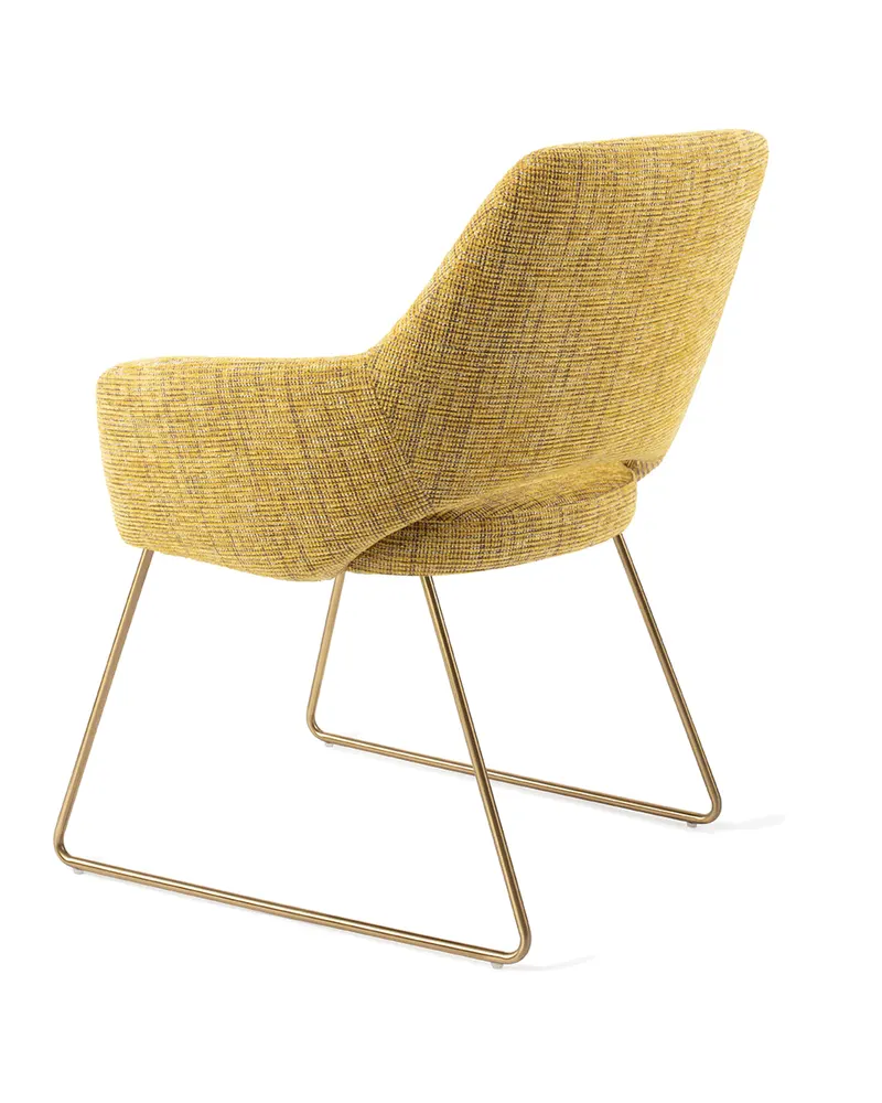 Yanai Esszimmerstuhl von Jesper Home in Lemon Lines, Slide, Gold, Ansicht 4