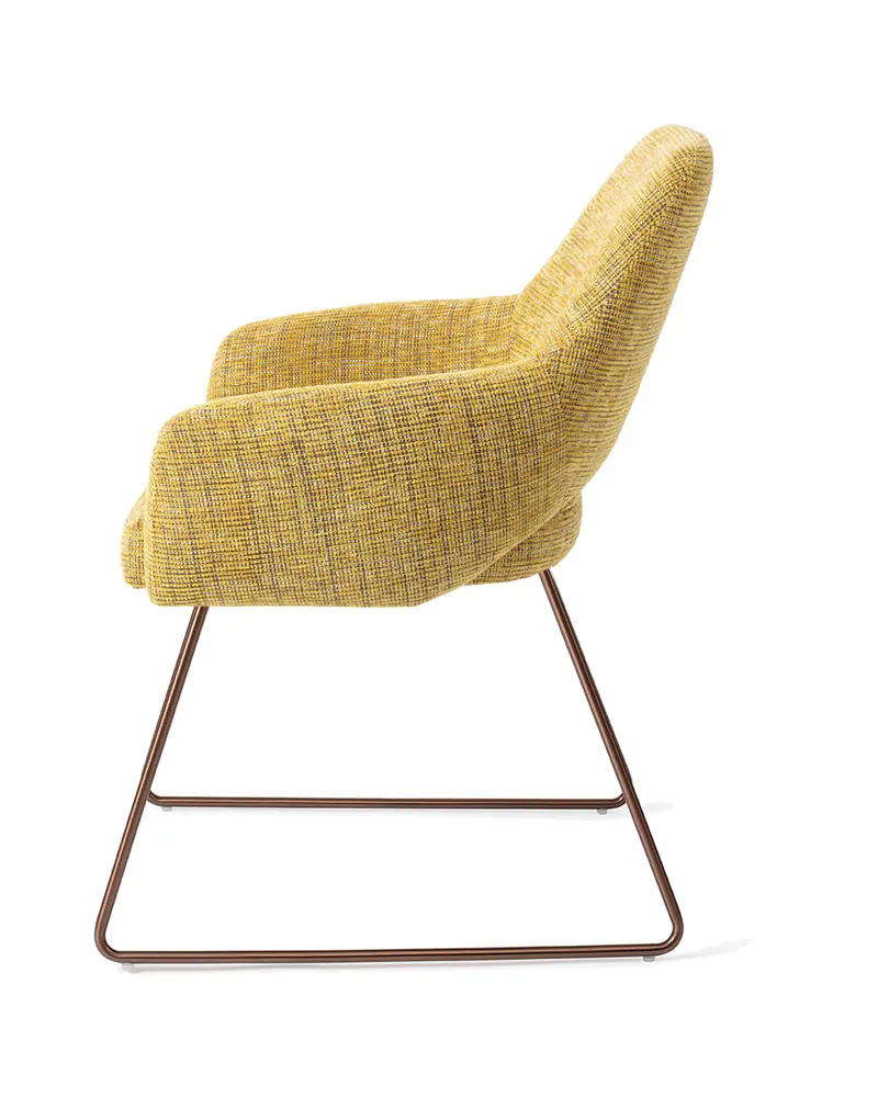 Yanai Esszimmerstuhl von Jesper Home in Lemon Lines, Slide, Roségold, Ansicht 2