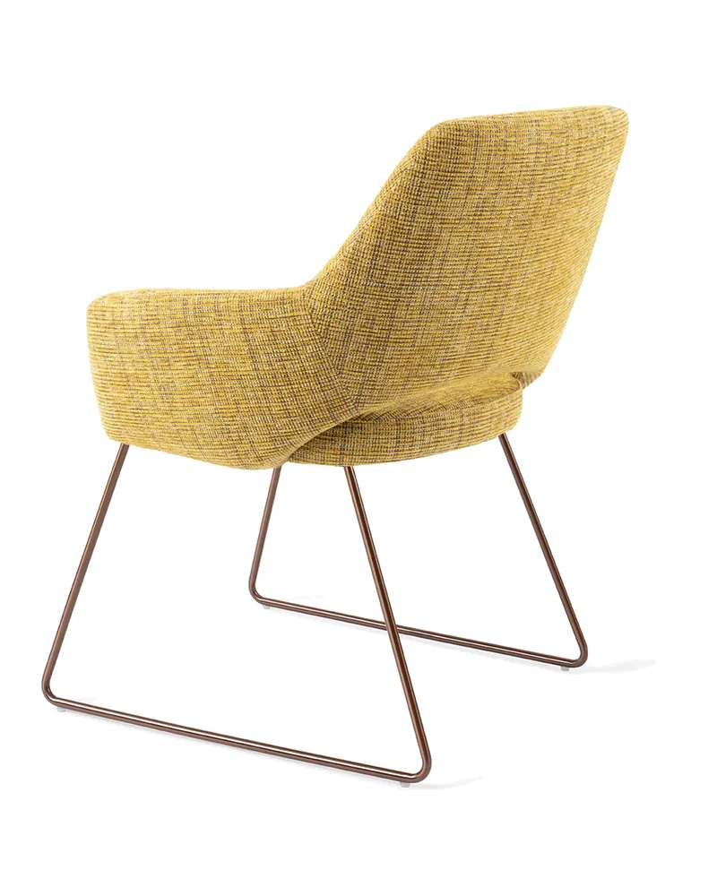 Yanai Esszimmerstuhl von Jesper Home in Lemon Lines, Slide, Roségold, Ansicht 4