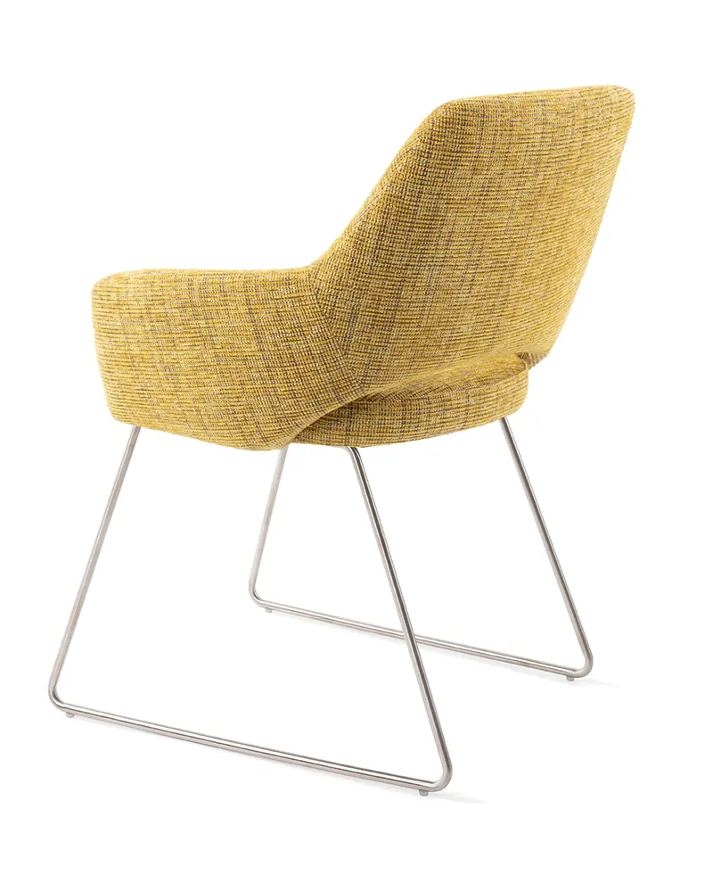 Yanai Esszimmerstuhl von Jesper Home in Lemon Lines, Slide, Edelstahl, Ansicht 4