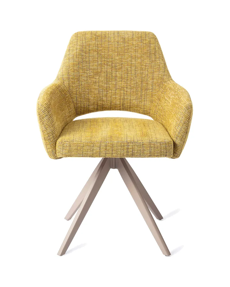 Yanai Esszimmerstuhl von Jesper Home in Lemon Lines, Turn, Beige, Ansicht 1