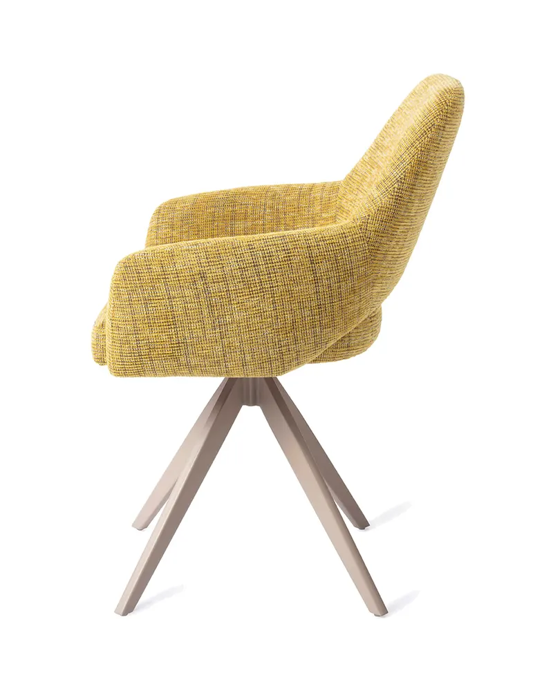 Yanai Esszimmerstuhl von Jesper Home in Lemon Lines, Turn, Beige, Ansicht 2