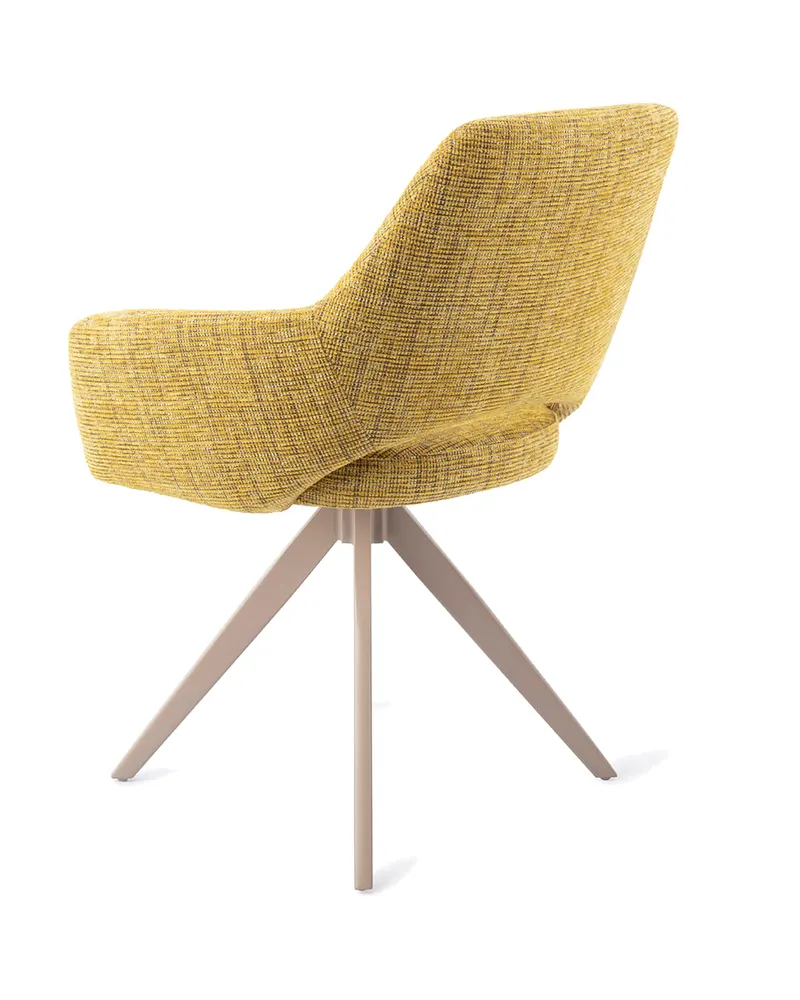Yanai Esszimmerstuhl von Jesper Home in Lemon Lines, Turn, Beige, Ansicht 4