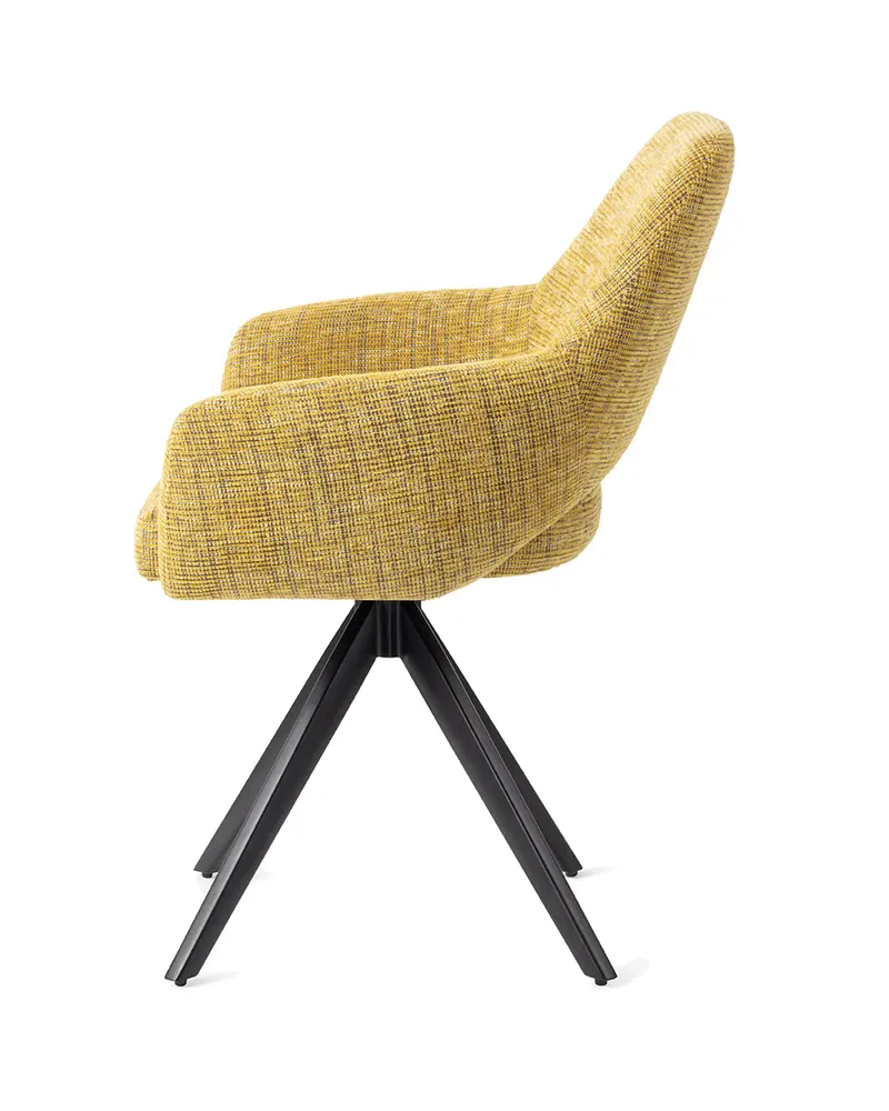 Yanai Esszimmerstuhl von Jesper Home in Lemon Lines, Turn, Schwarz, Ansicht 2