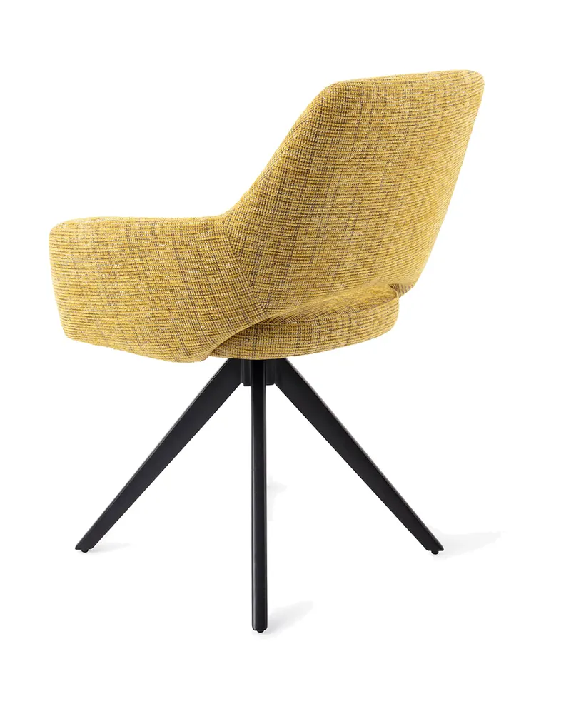 Yanai Esszimmerstuhl von Jesper Home in Lemon Lines, Turn, Schwarz, Ansicht 4
