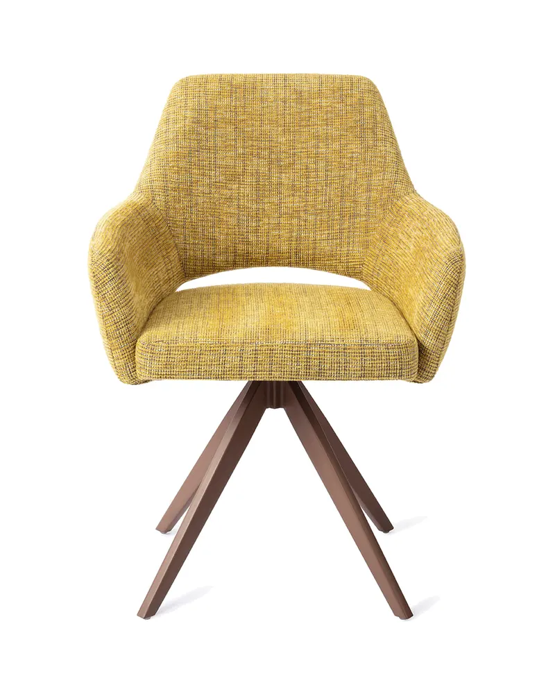 Yanai Esszimmerstuhl von Jesper Home in Lemon Lines, Turn, Braun, Ansicht 1