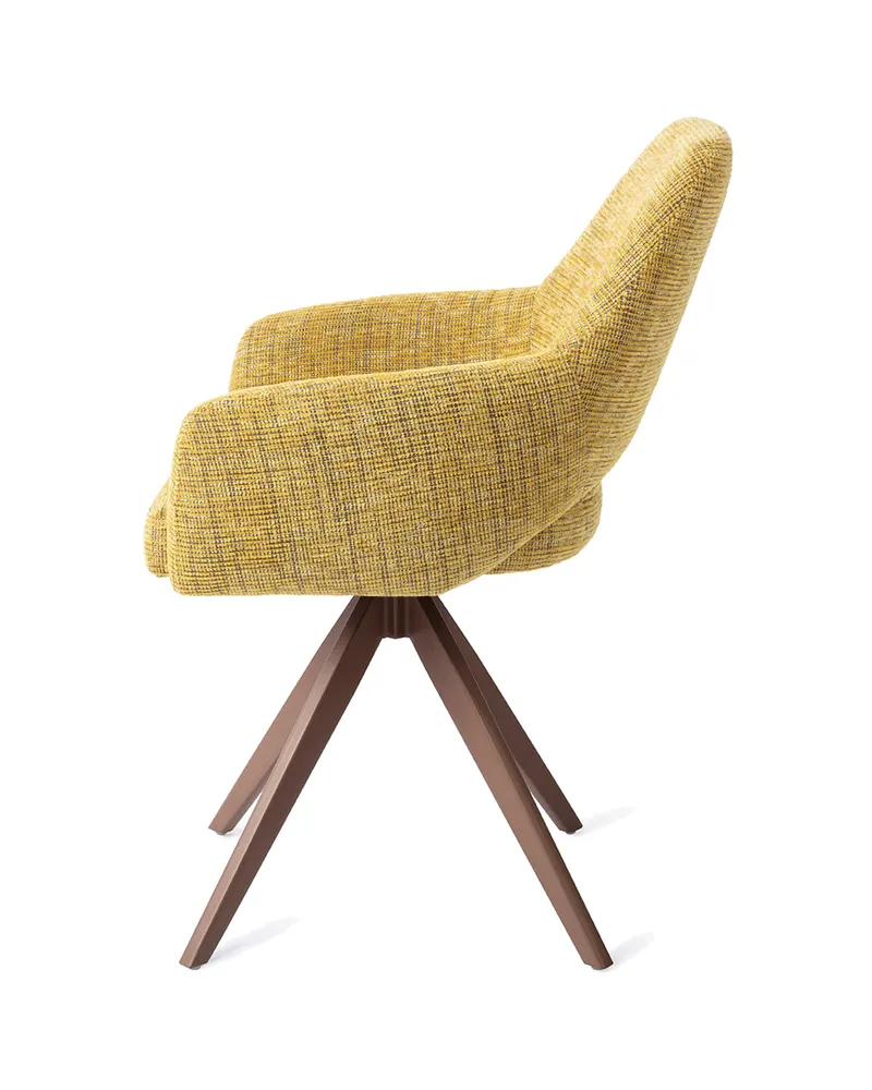Yanai Esszimmerstuhl von Jesper Home in Lemon Lines, Turn, Braun, Ansicht 2