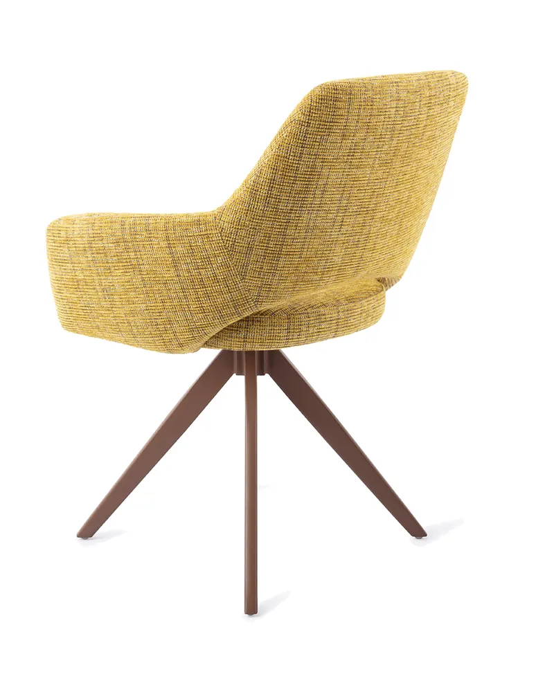 Yanai Esszimmerstuhl von Jesper Home in Lemon Lines, Turn, Braun, Ansicht 4