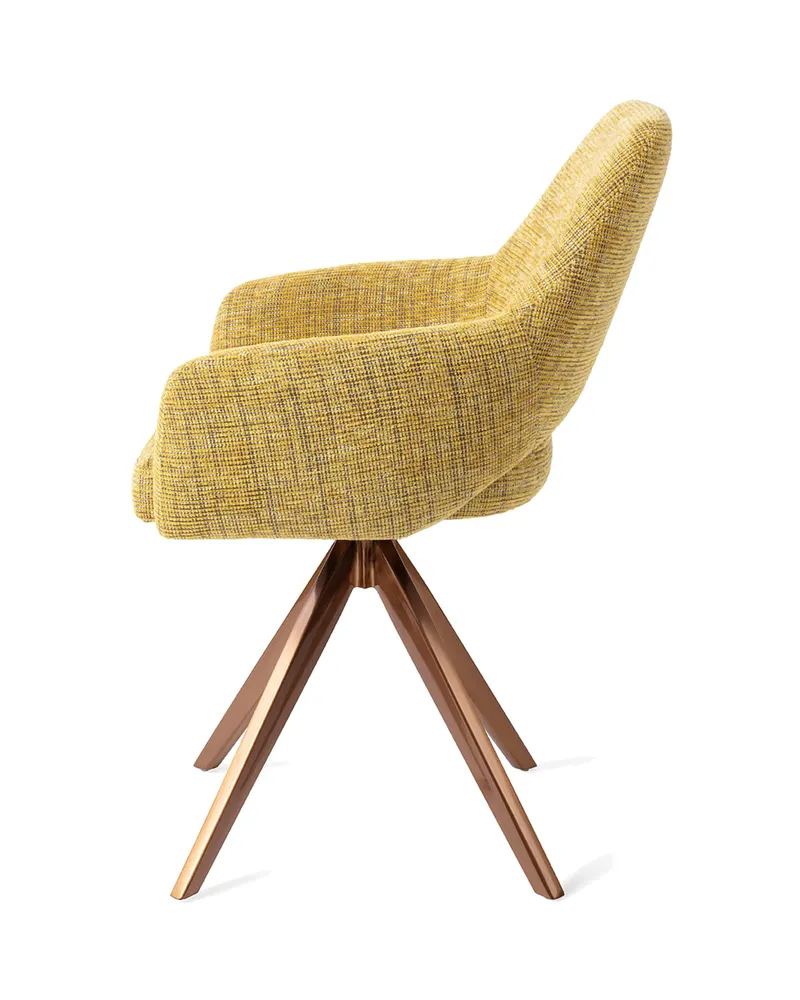 Yanai Esszimmerstuhl von Jesper Home in Lemon Lines, Turn, Roségold, Ansicht 2