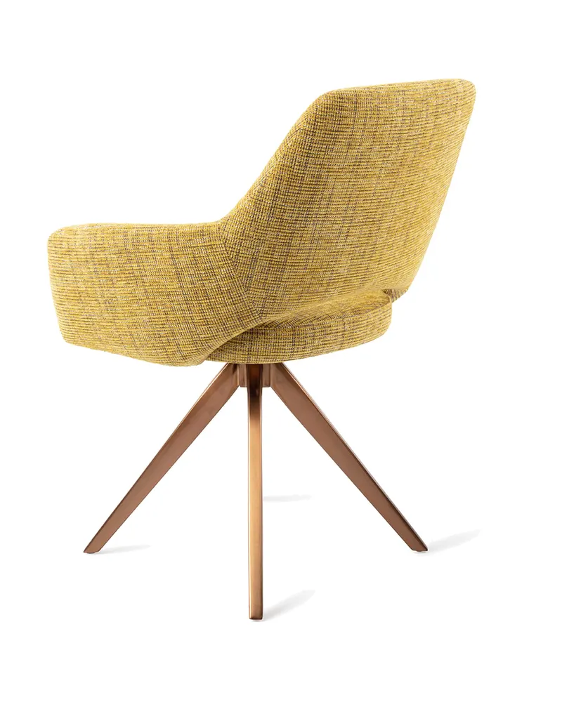 Yanai Esszimmerstuhl von Jesper Home in Lemon Lines, Turn, Roségold, Ansicht 4