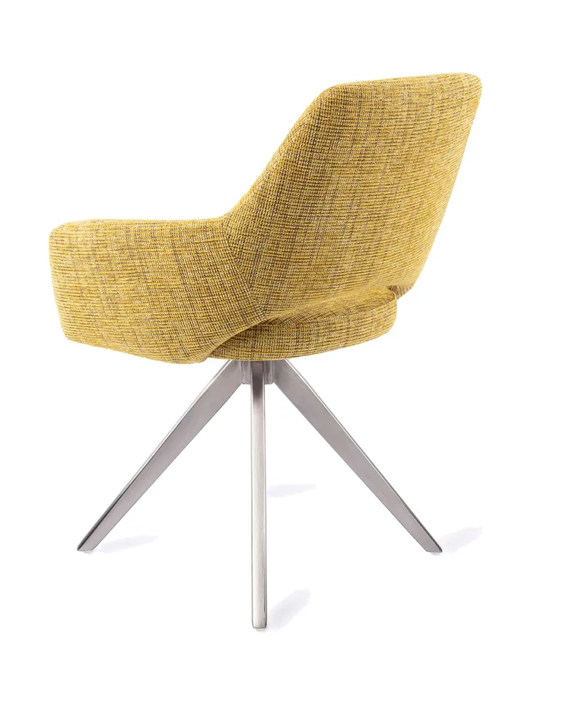 Yanai Esszimmerstuhl von Jesper Home in Lemon Lines, Turn, Edelstahl, Ansicht 4