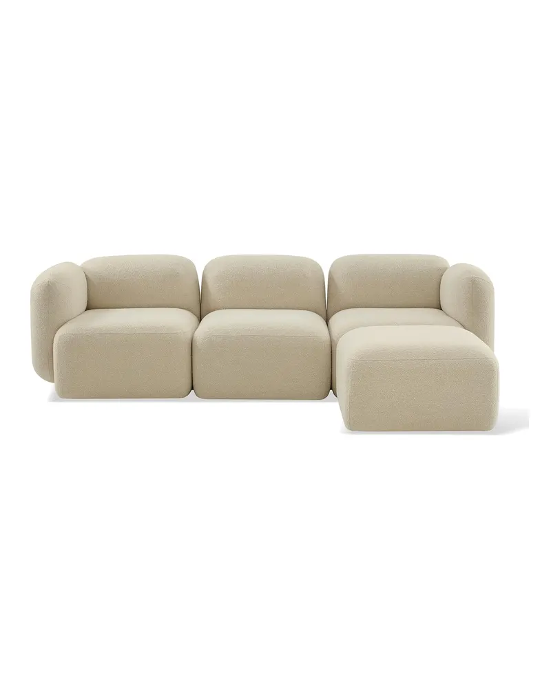 Yoshimi Ecksofa mit Ottomane, 4-teilig, Weiß