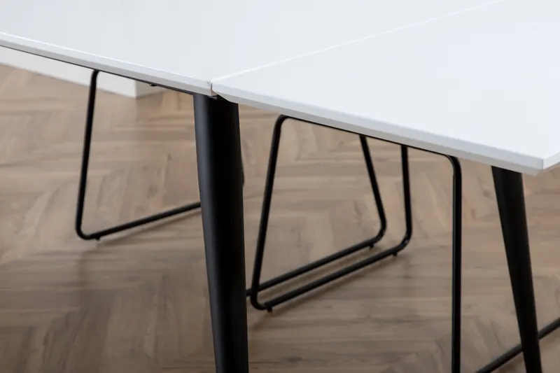 Jimmy ausziehbarer Esstisch mit HPL-Platte in 195 × 90 cm, im Wohnraum, Ansicht 3