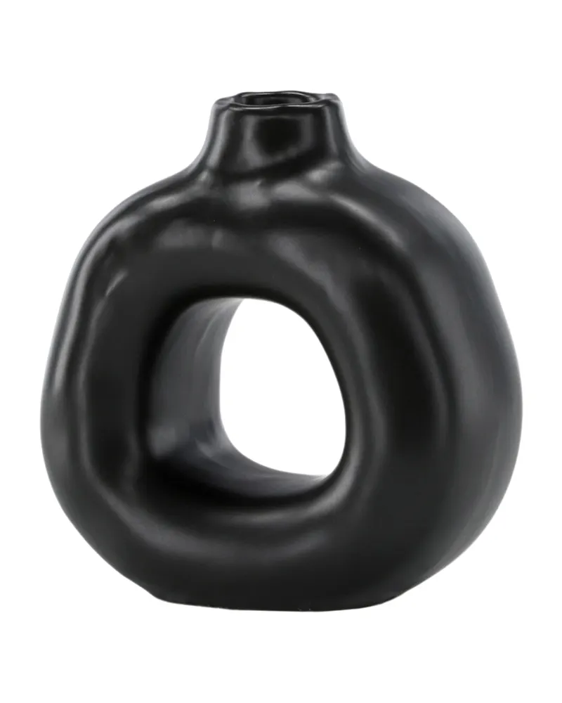 Judi Kerzenständer in Ringform aus Steinzeug in Schwarz, Ansicht 10