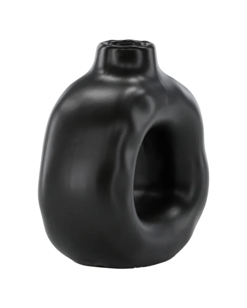 Judi Kerzenständer in Ringform aus Steinzeug in Schwarz, Ansicht 12