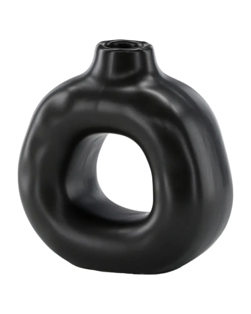Judi Kerzenständer in Ringform aus Steinzeug in Schwarz, Ansicht 4