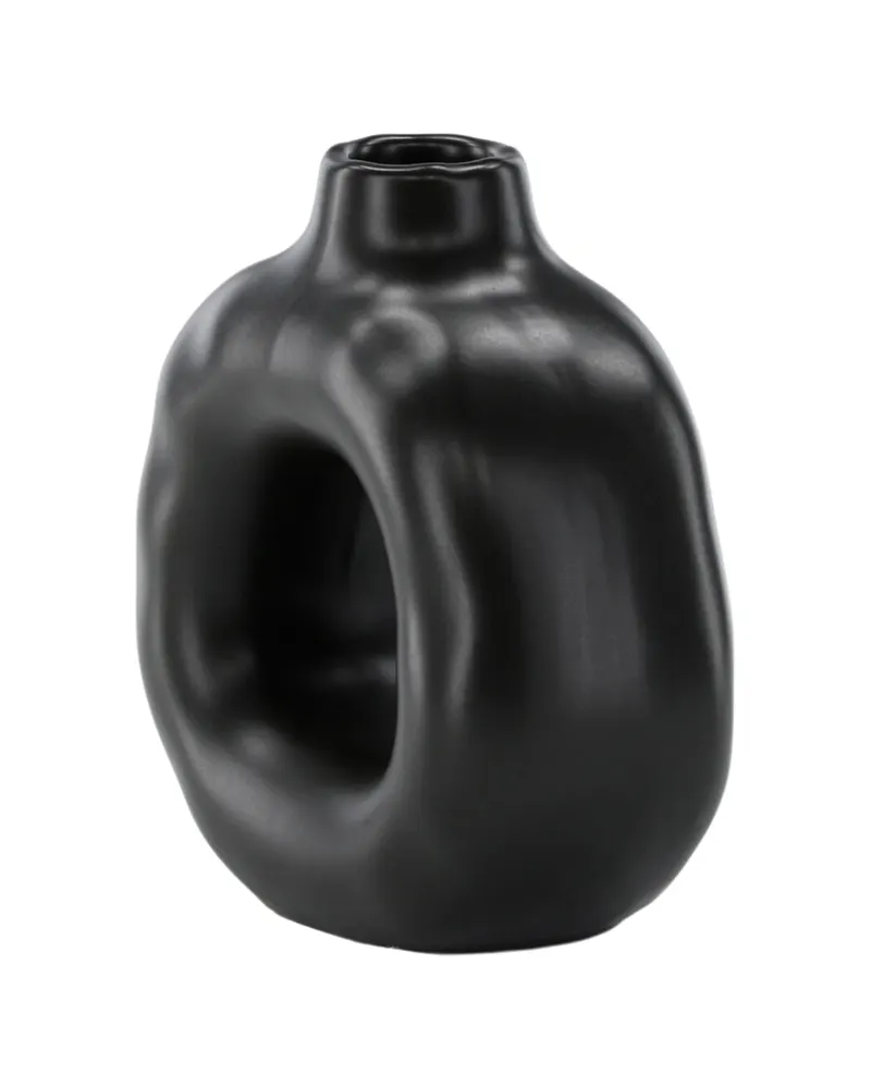 Judi Kerzenständer in Ringform aus Steinzeug in Schwarz, Ansicht 5