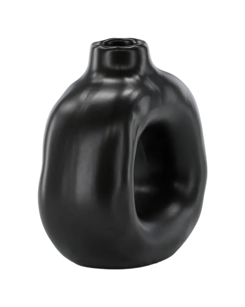 Judi Kerzenständer in Ringform aus Steinzeug in Schwarz, Ansicht 7