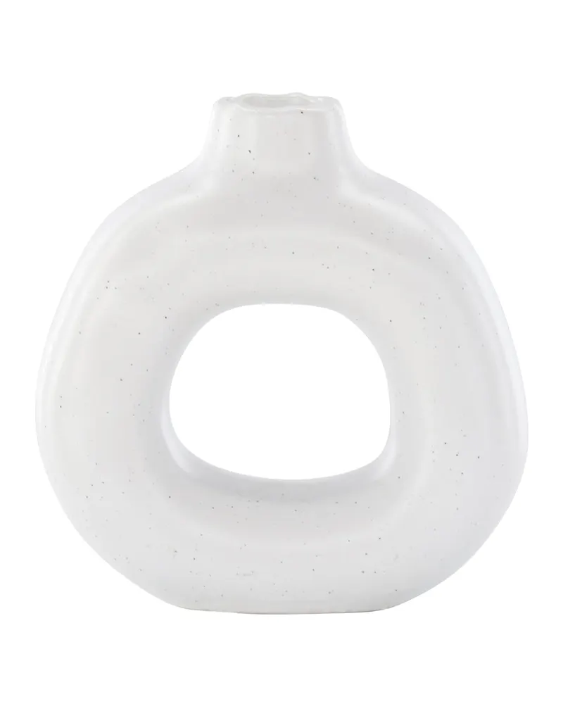 Judi Kerzenständer in Ringform aus Steinzeug, Schwarz