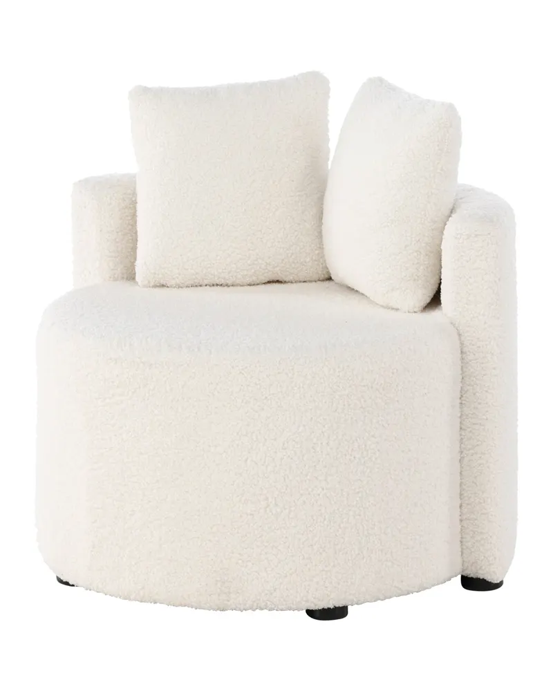 Kelso Kindersofa aus Teddystoff mit 2 Kissen in Weiß, Ansicht 7