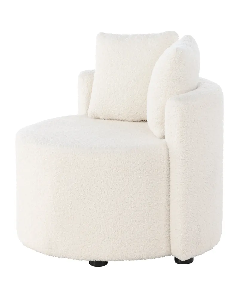 Kelso Kindersofa aus Teddystoff mit 2 Kissen in Weiß, Ansicht 8