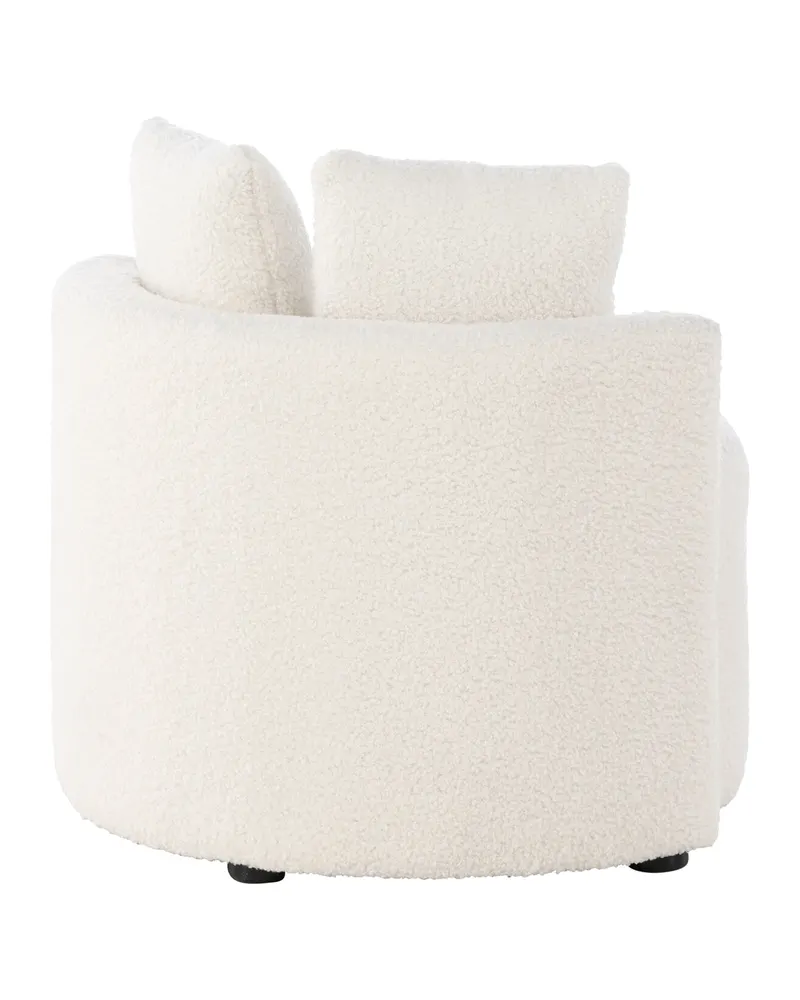 Kelso Kindersofa aus Teddystoff mit 2 Kissen in Weiß, Ansicht 12
