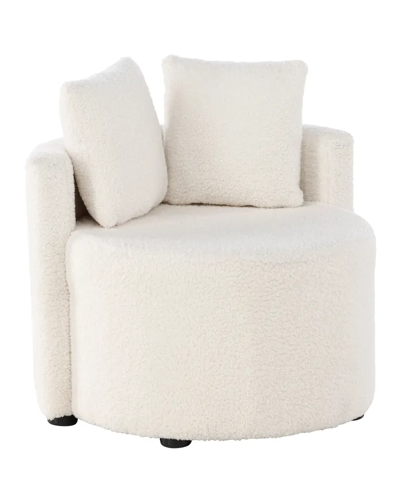Kelso Kindersofa aus Teddystoff mit 2 Kissen in Weiß, Ansicht 2