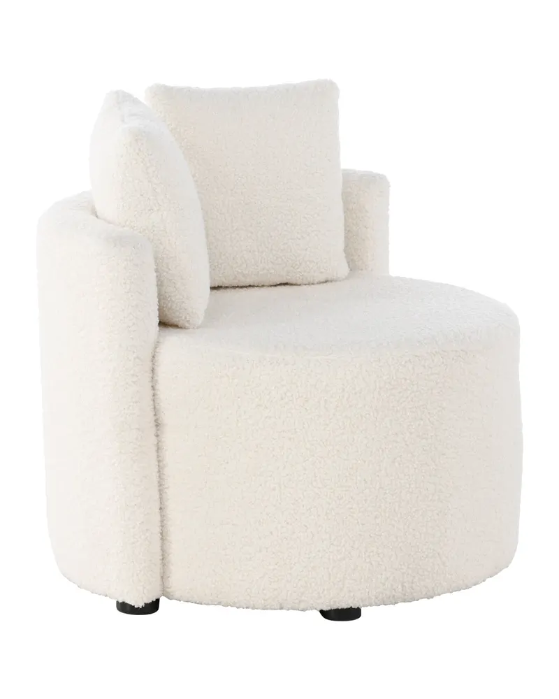 Kelso Kindersofa aus Teddystoff mit 2 Kissen in Weiß, Ansicht 3