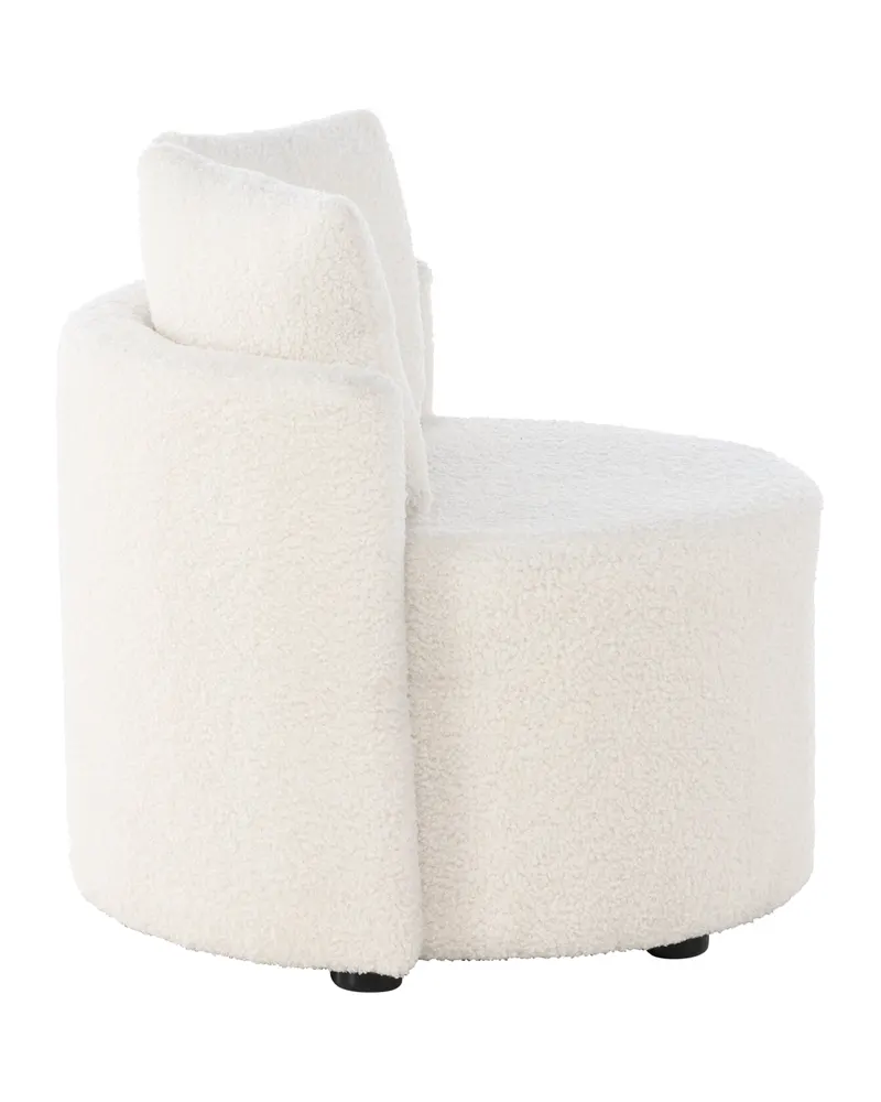Kelso Kindersofa aus Teddystoff mit 2 Kissen in Weiß, Ansicht 4