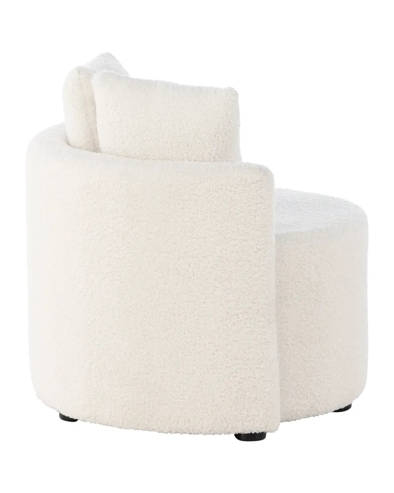 Kelso Kindersofa aus Teddystoff mit 2 Kissen in Weiß, Ansicht 5