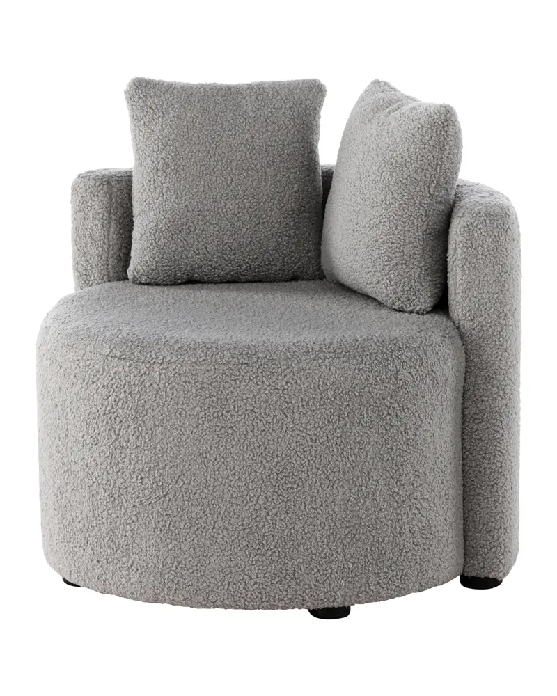 Kelso Kindersofa aus Teddystoff mit 2 Kissen in Grau, Ansicht 7