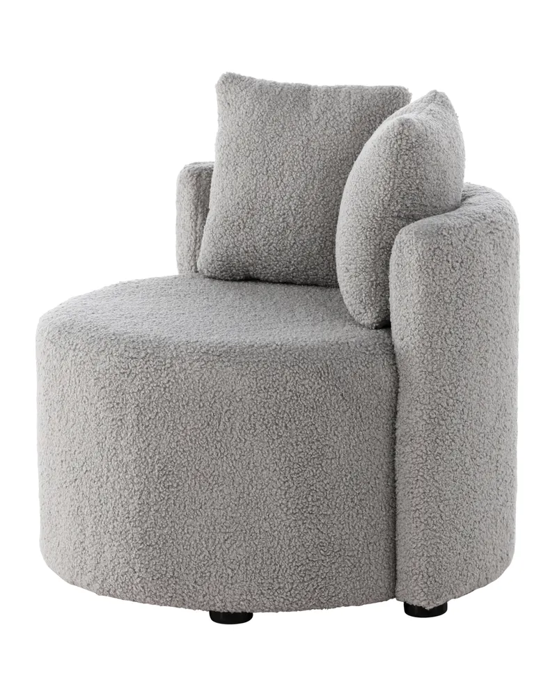 Kelso Kindersofa aus Teddystoff mit 2 Kissen in Grau, Ansicht 8