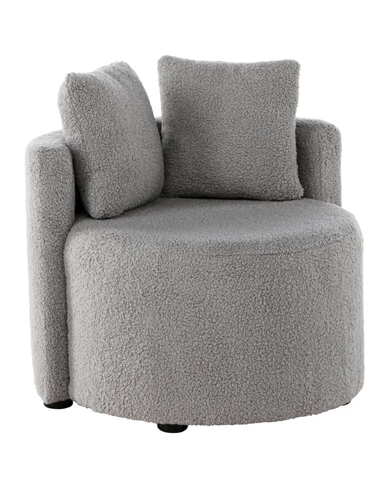 Kelso Kindersofa aus Teddystoff mit 2 Kissen in Grau, Ansicht 2