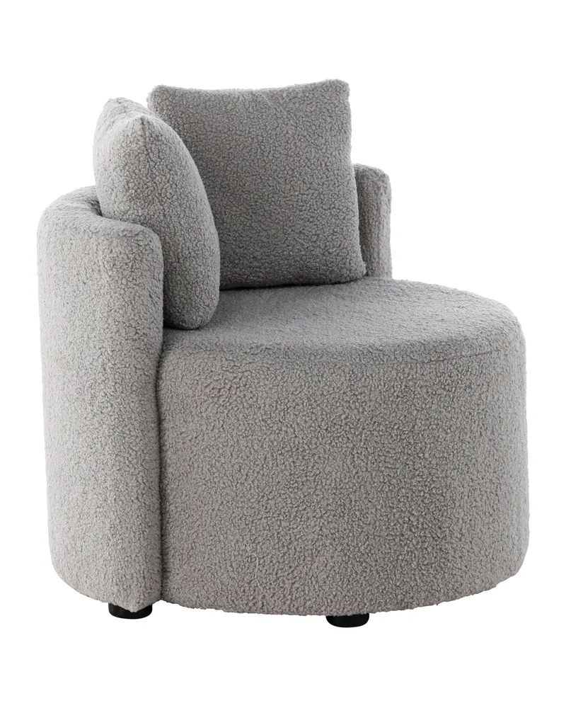 Kelso Kindersofa aus Teddystoff mit 2 Kissen in Grau, Ansicht 3