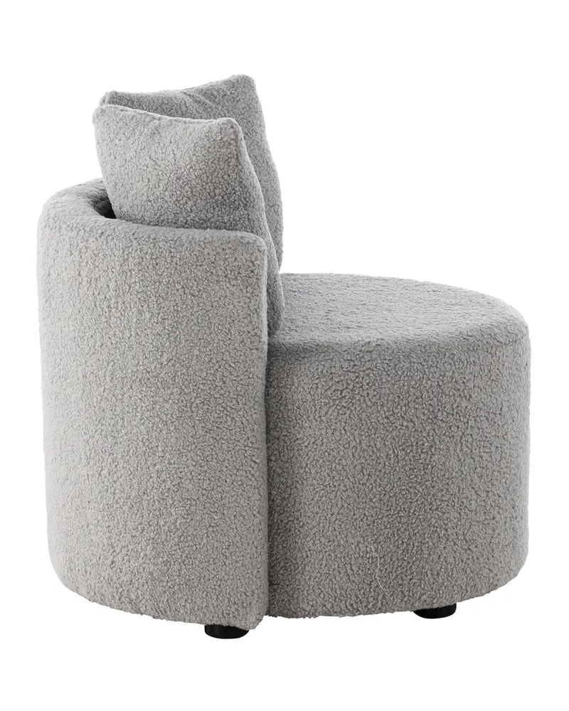 Kelso Kindersofa aus Teddystoff mit 2 Kissen in Grau, Ansicht 4