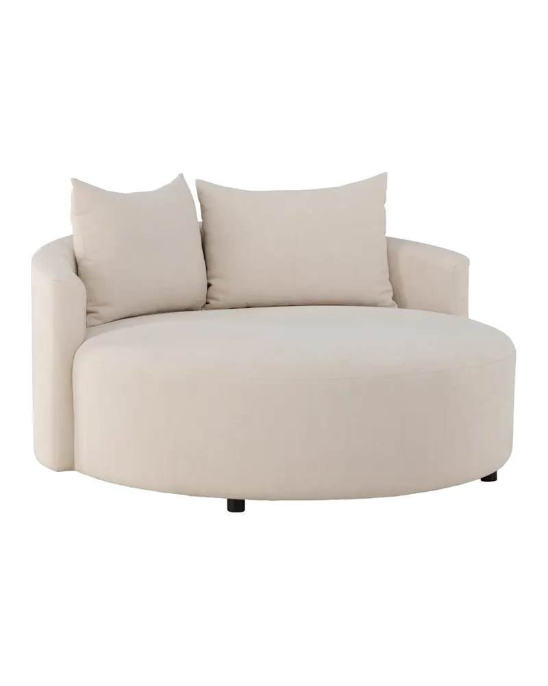 Kelso rundes Sofa mit Ø 150 cm in Leinenoptik, Beige