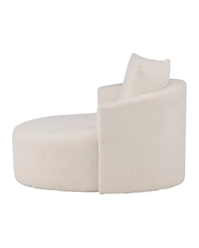 Kelso rundes Sofa mit Ø 120 cm in Weiß, Gestell Schwarz, Ansicht 11
