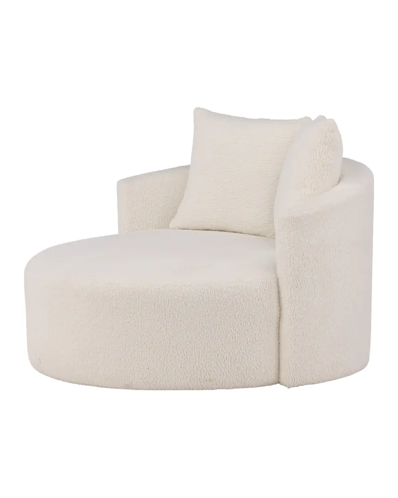 Kelso rundes Sofa mit Ø 120 cm in Weiß, Gestell Schwarz, Ansicht 12