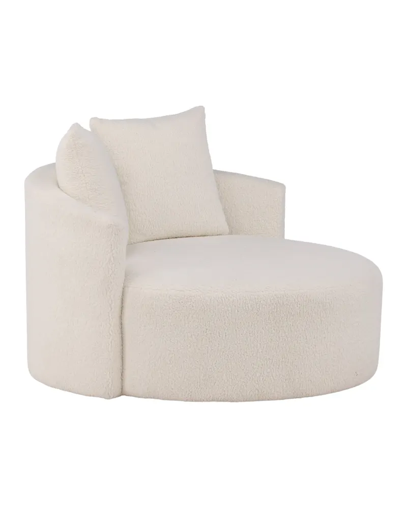 Kelso rundes Sofa mit Ø 120 cm in Weiß, Gestell Schwarz, Ansicht 4