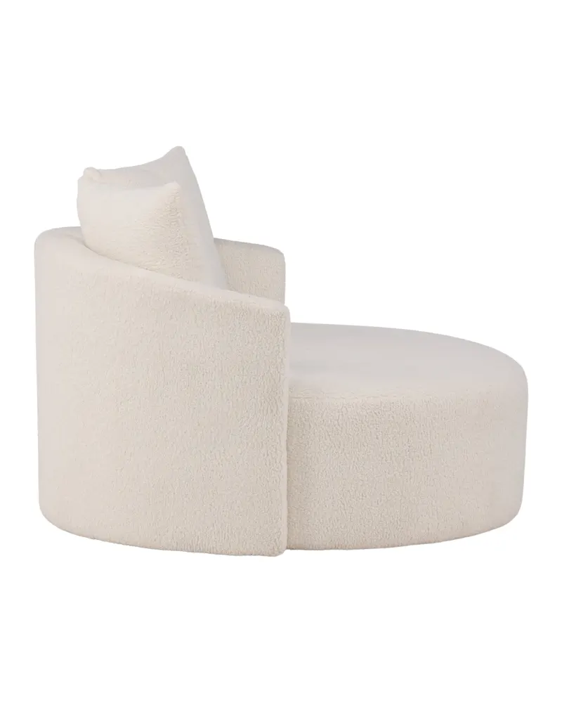 Kelso rundes Sofa mit Ø 120 cm in Weiß, Gestell Schwarz, Ansicht 5