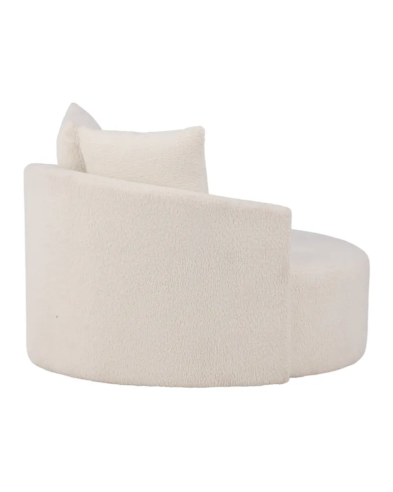 Kelso rundes Sofa mit Ø 120 cm in Weiß, Gestell Schwarz, Ansicht 6