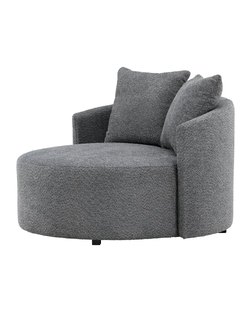 Kelso rundes Sofa mit Ø 120 cm in Grau, Gestell Schwarz, Ansicht 7