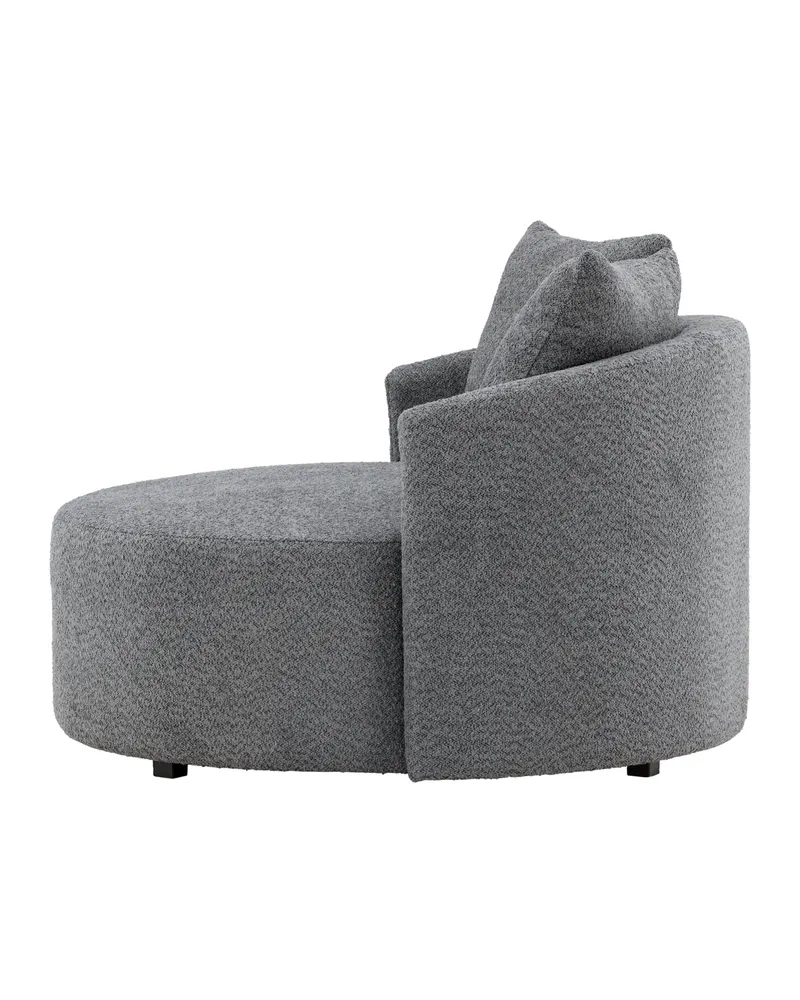 Kelso rundes Sofa mit Ø 120 cm in Grau, Gestell Schwarz, Ansicht 8