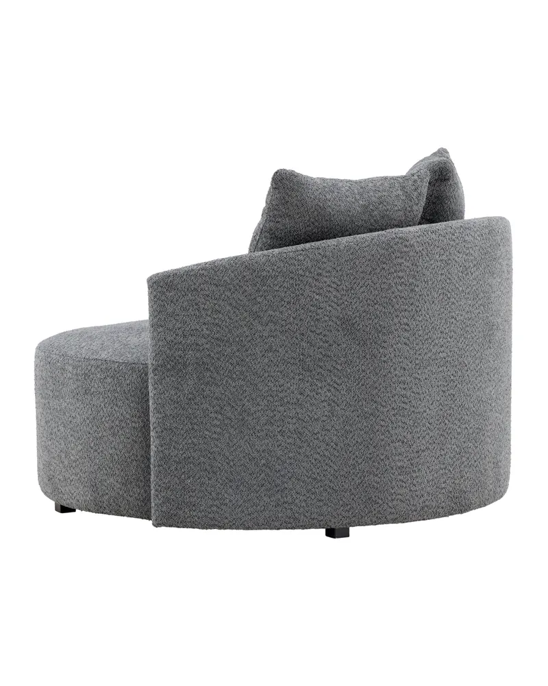 Kelso rundes Sofa mit Ø 120 cm in Grau, Gestell Schwarz, Ansicht 9