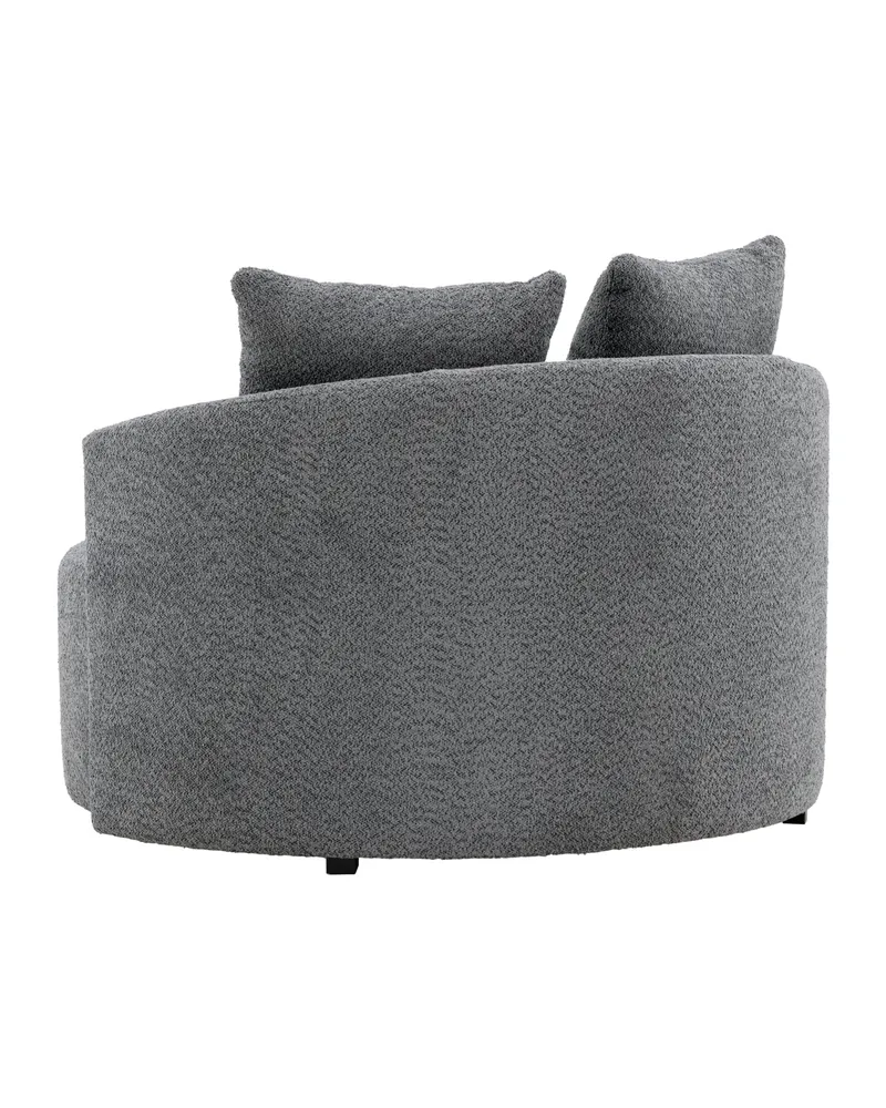Kelso rundes Sofa mit Ø 120 cm in Grau, Gestell Schwarz, Ansicht 10