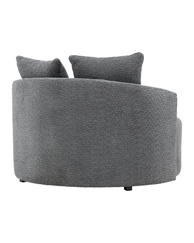 Kelso rundes Sofa mit Ø 120 cm in Grau, Gestell Schwarz, Ansicht 11