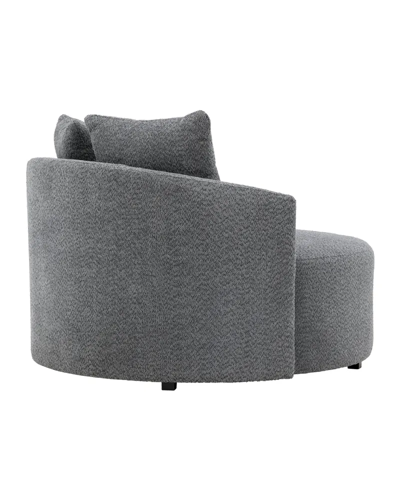Kelso rundes Sofa mit Ø 120 cm in Grau, Gestell Schwarz, Ansicht 12