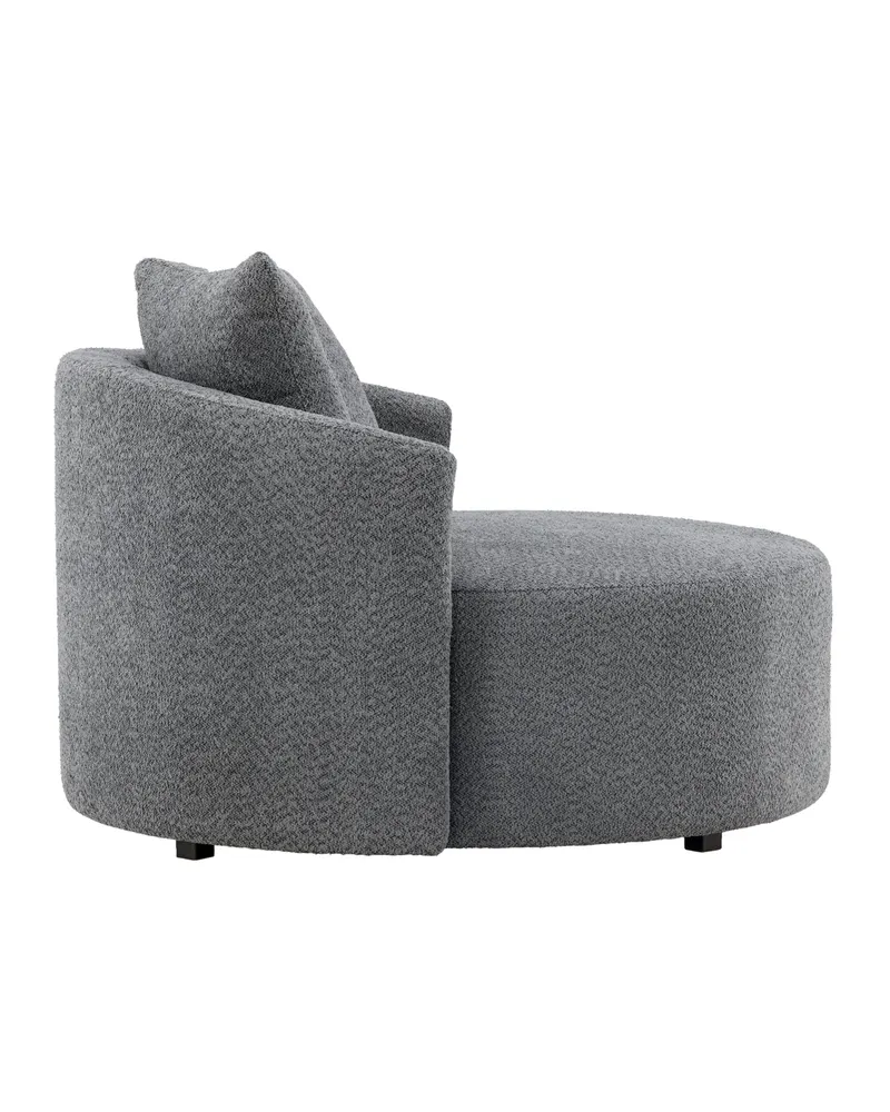 Kelso rundes Sofa mit Ø 120 cm in Grau, Gestell Schwarz, Ansicht 4
